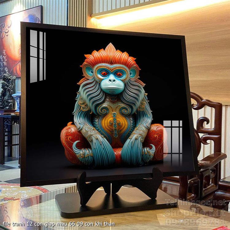 file tranh 12 con giap mau 66 09 con khi than