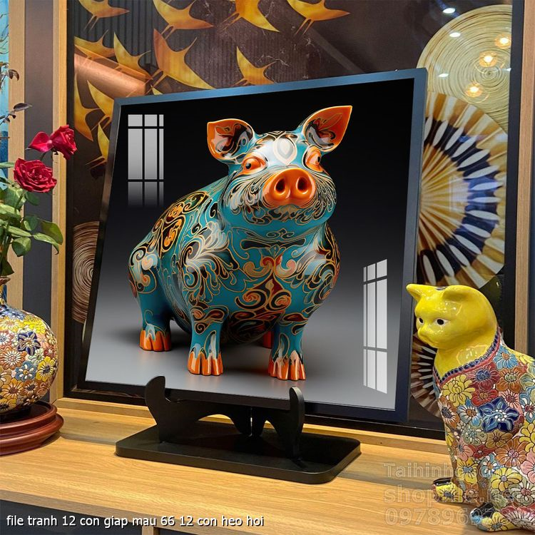 file tranh 12 con giap mau 66 12 con heo hoi