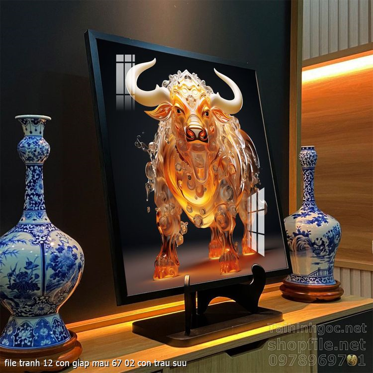 file tranh 12 con giap mau 67 02 con trau suu