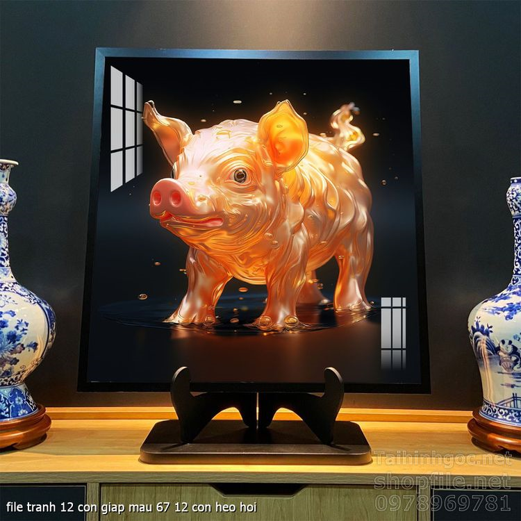 file tranh 12 con giap mau 67 12 con heo hoi