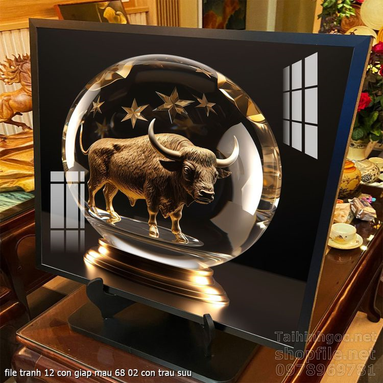 file tranh 12 con giap mau 68 02 con trau suu