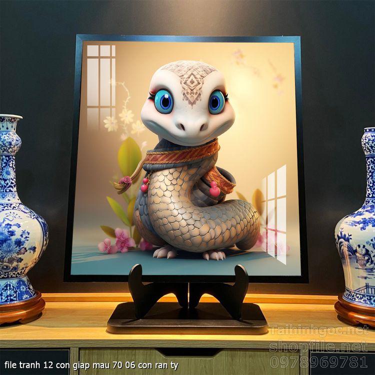 file tranh 12 con giap mau 70 06 con ran ty
