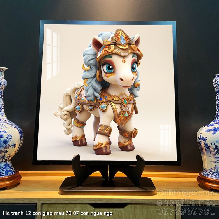 file tranh 12 con giap mau 70 07 con ngua ngo
