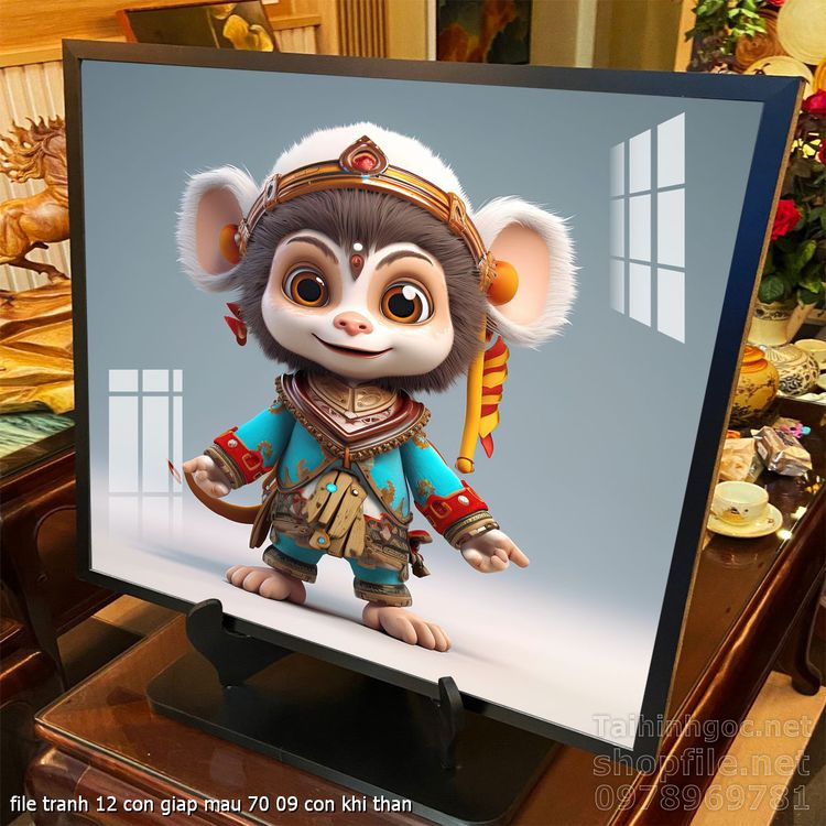 file tranh 12 con giap mau 70 09 con khi than