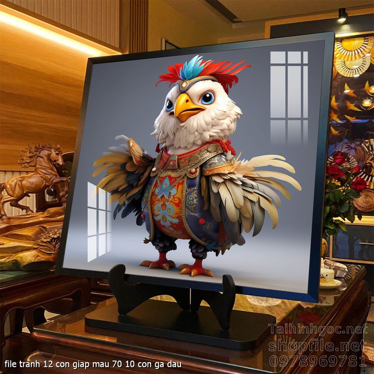 file tranh 12 con giap mau 70 10 con ga dau