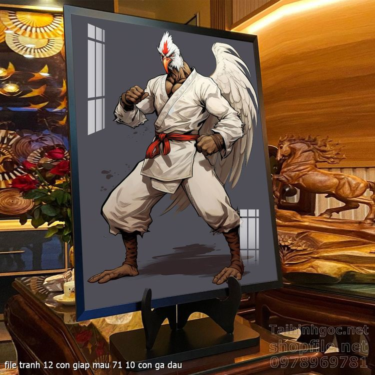 file tranh 12 con giap mau 71 10 con ga dau