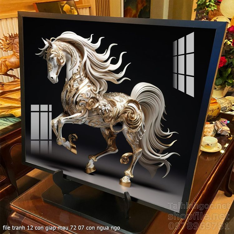 file tranh 12 con giap mau 72 07 con ngua ngo