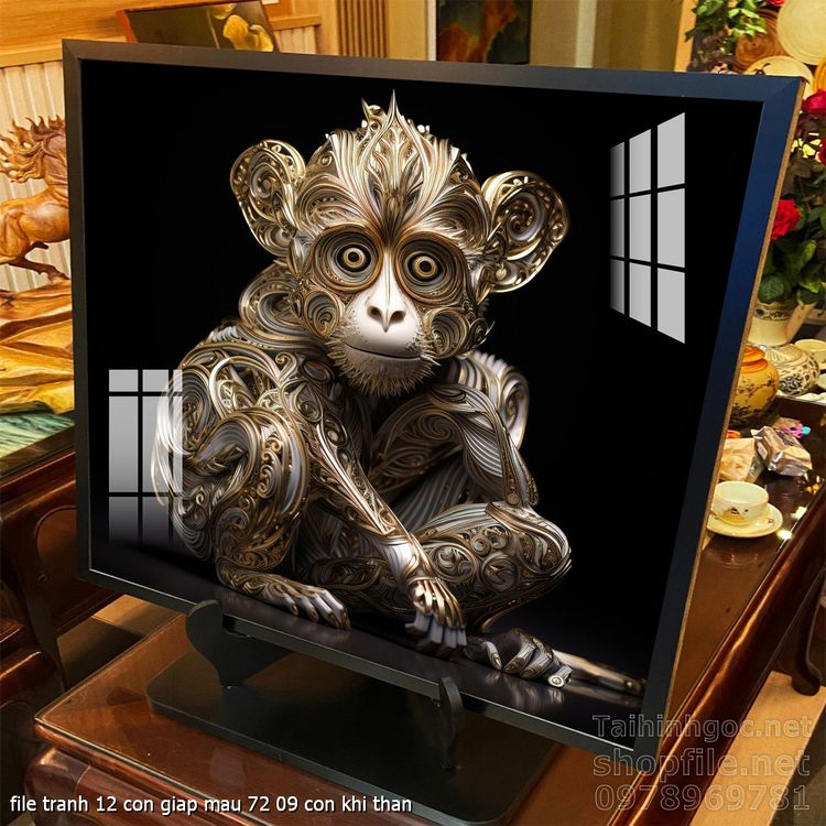 file tranh 12 con giap mau 72 09 con khi than