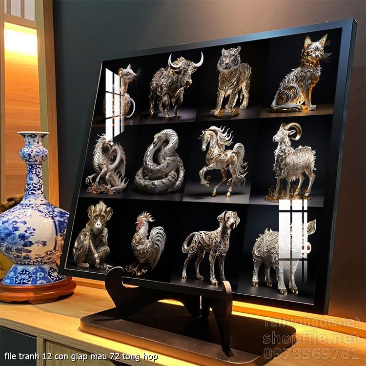 file tranh 12 con giap mau 72 tong hop