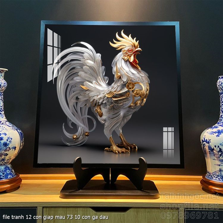 file tranh 12 con giap mau 73 10 con ga dau