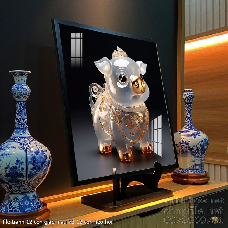 file tranh 12 con giap mau 73 12 con heo hoi