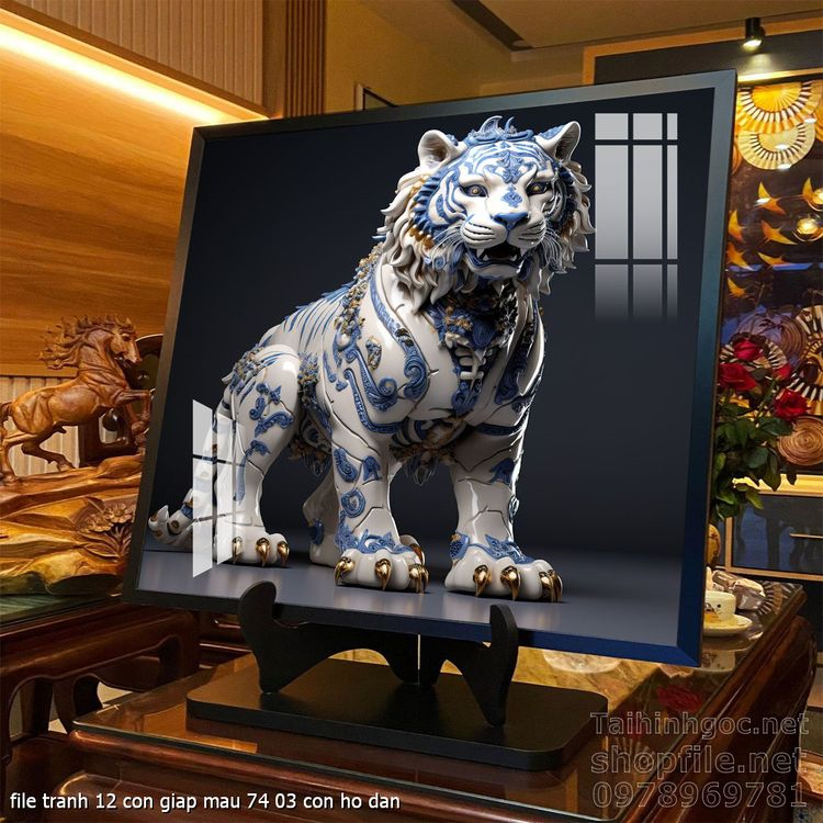 file tranh 12 con giap mau 74 03 con ho dan