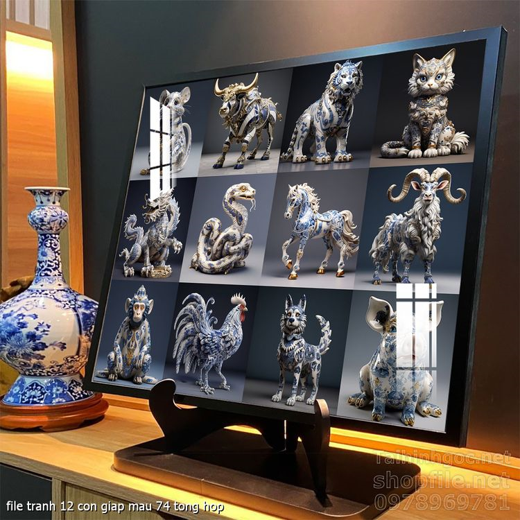 file tranh 12 con giap mau 74 tong hop