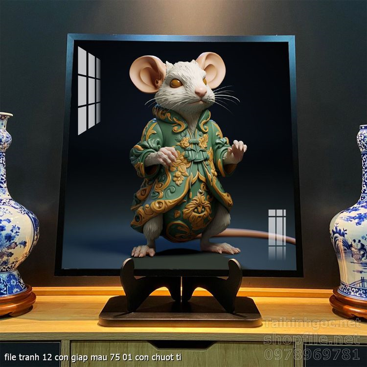 file tranh 12 con giap mau 75 01 con chuot ti