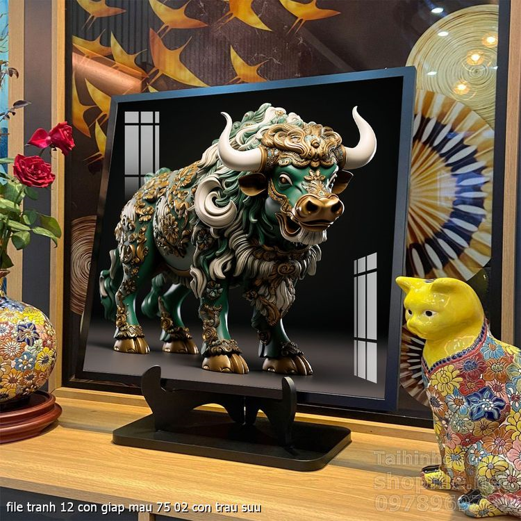 file tranh 12 con giap mau 75 02 con trau suu