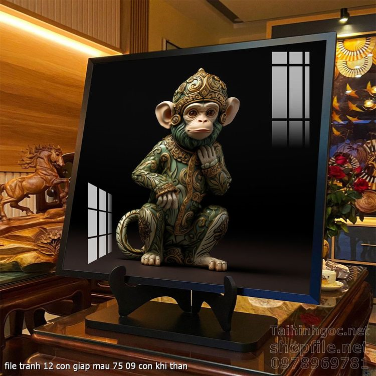 file tranh 12 con giap mau 75 09 con khi than