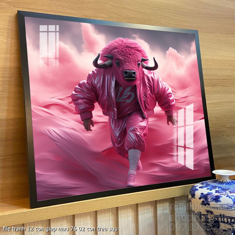 file tranh 12 con giap mau 76 02 con trau suu