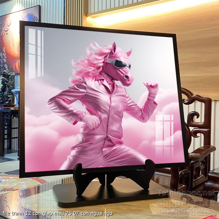 file tranh 12 con giap mau 76 07 con ngua ngo