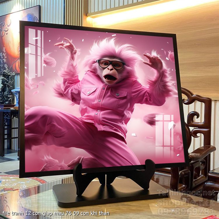 file tranh 12 con giap mau 76 09 con khi than