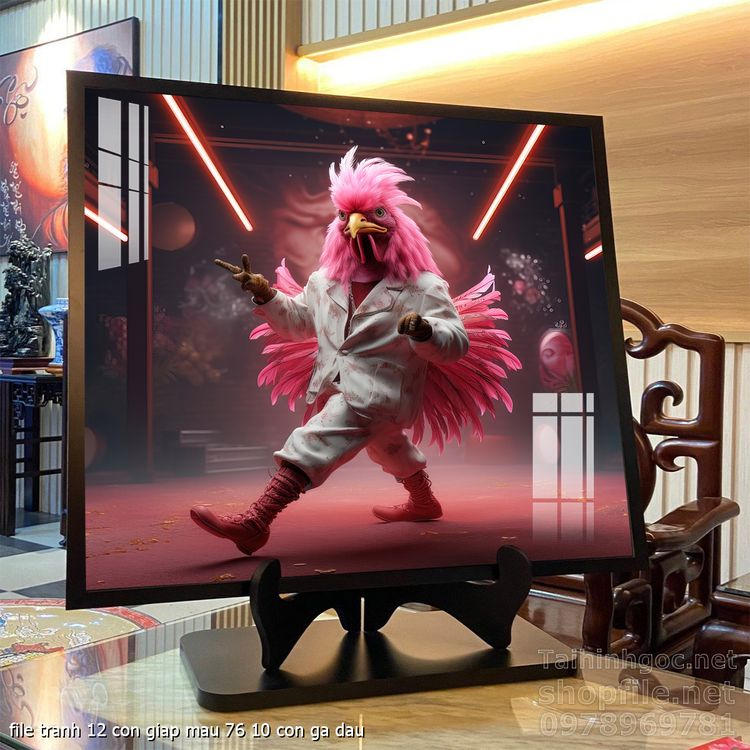 file tranh 12 con giap mau 76 10 con ga dau