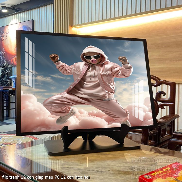 file tranh 12 con giap mau 76 12 con heo hoi