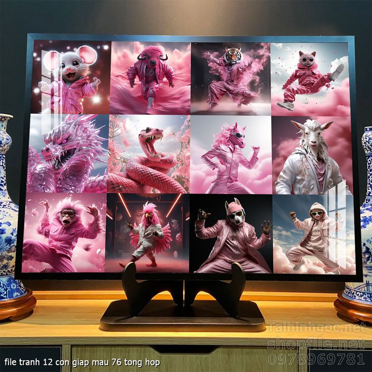 file tranh 12 con giap mau 76 tong hop