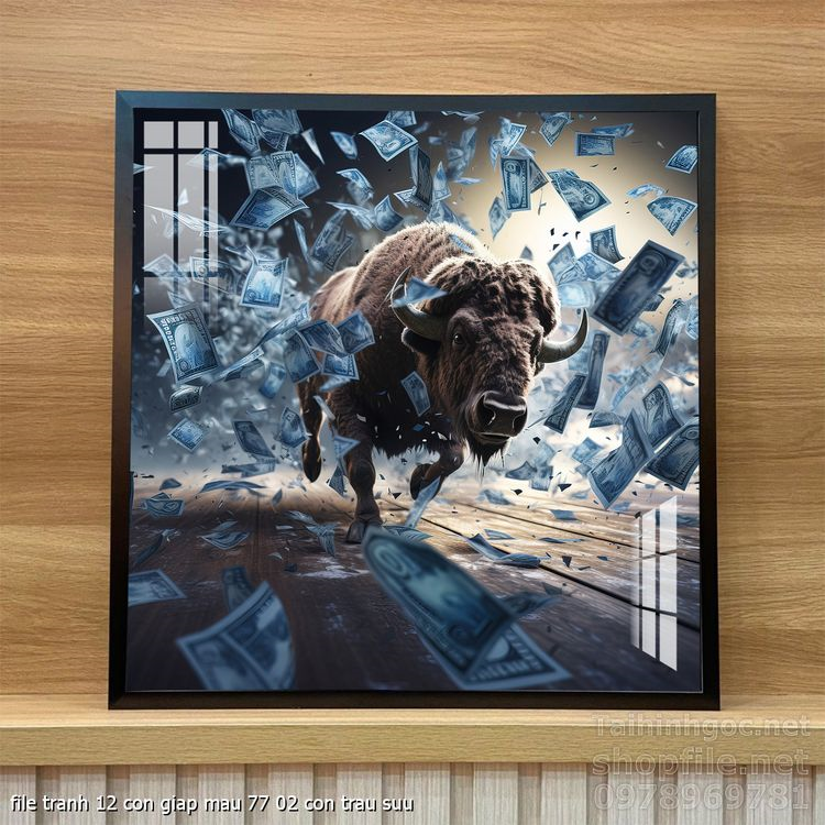 file tranh 12 con giap mau 77 02 con trau suu