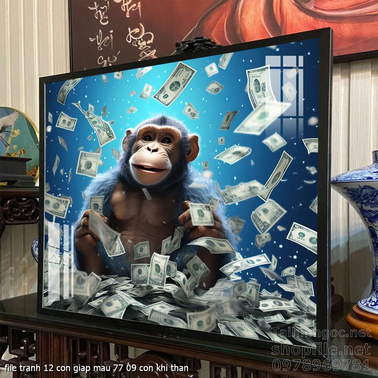 file tranh 12 con giap mau 77 09 con khi than