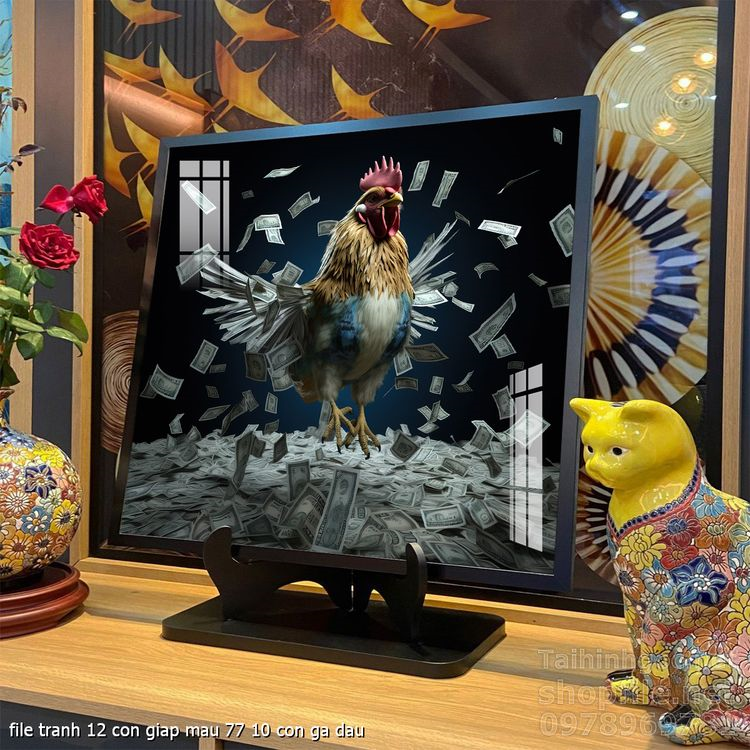 file tranh 12 con giap mau 77 10 con ga dau