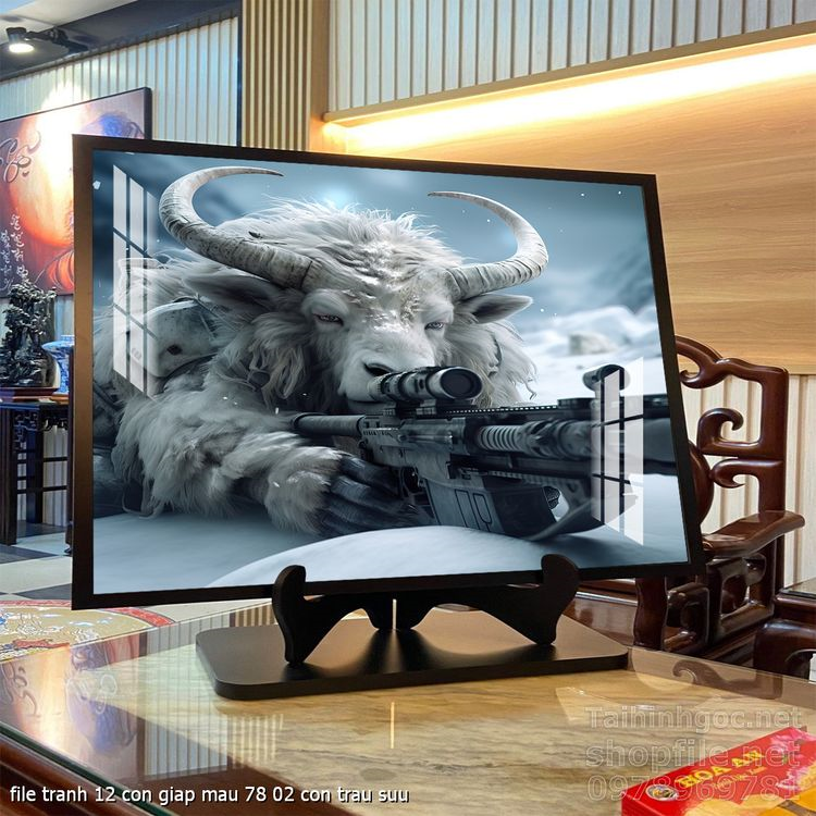 file tranh 12 con giap mau 78 02 con trau suu