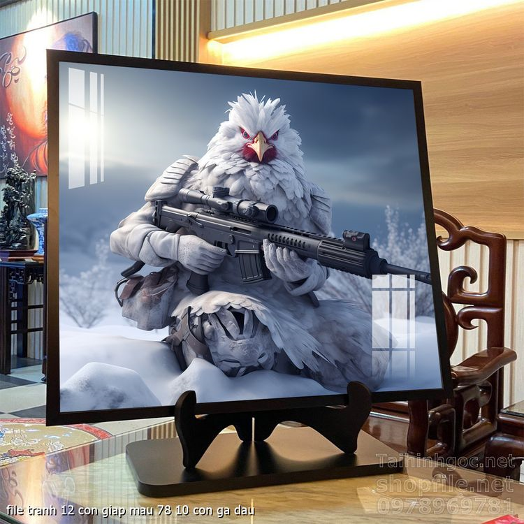 file tranh 12 con giap mau 78 10 con ga dau