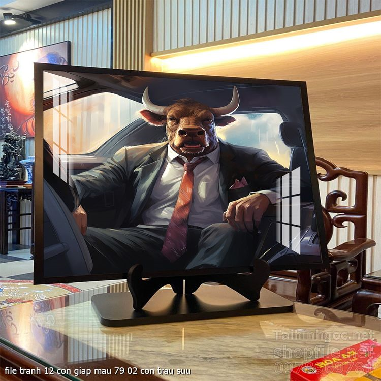 file tranh 12 con giap mau 79 02 con trau suu