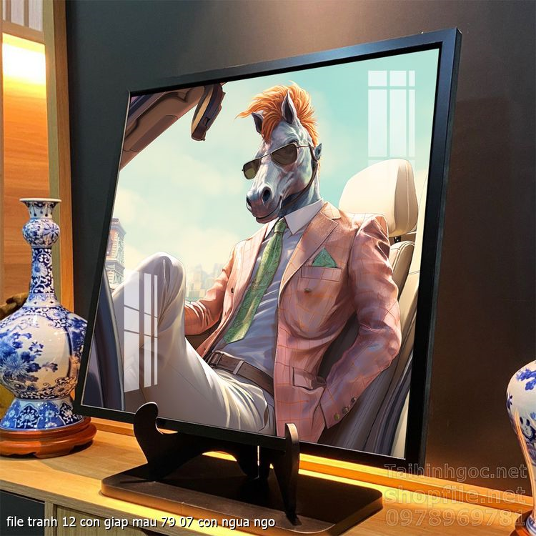 file tranh 12 con giap mau 79 07 con ngua ngo