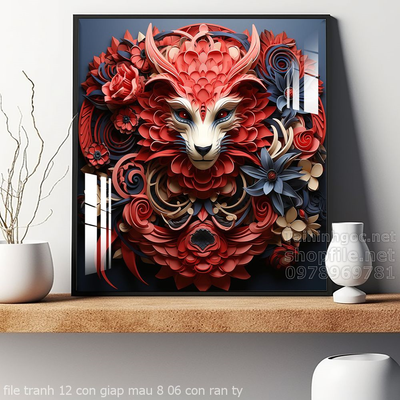 file tranh 12 con giap mau 8 06 con ran ty