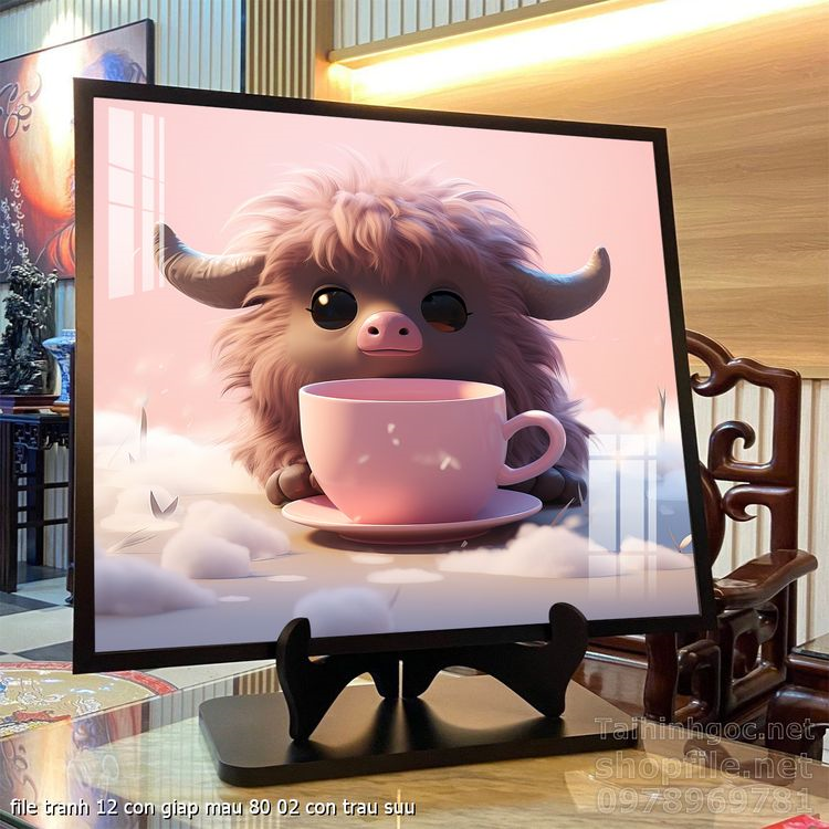 file tranh 12 con giap mau 80 02 con trau suu