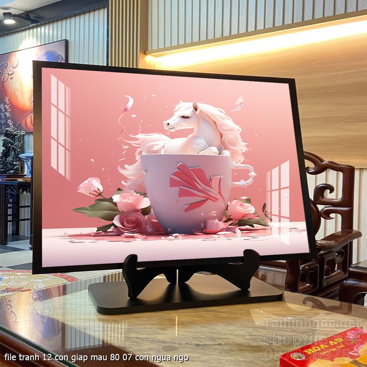 file tranh 12 con giap mau 80 07 con ngua ngo