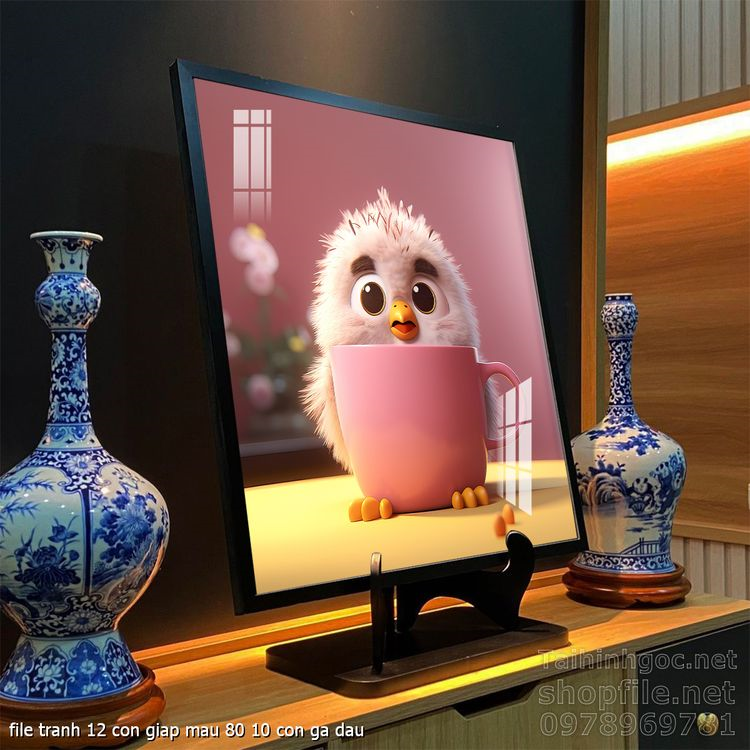 file tranh 12 con giap mau 80 10 con ga dau