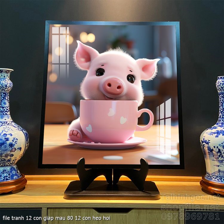 file tranh 12 con giap mau 80 12 con heo hoi
