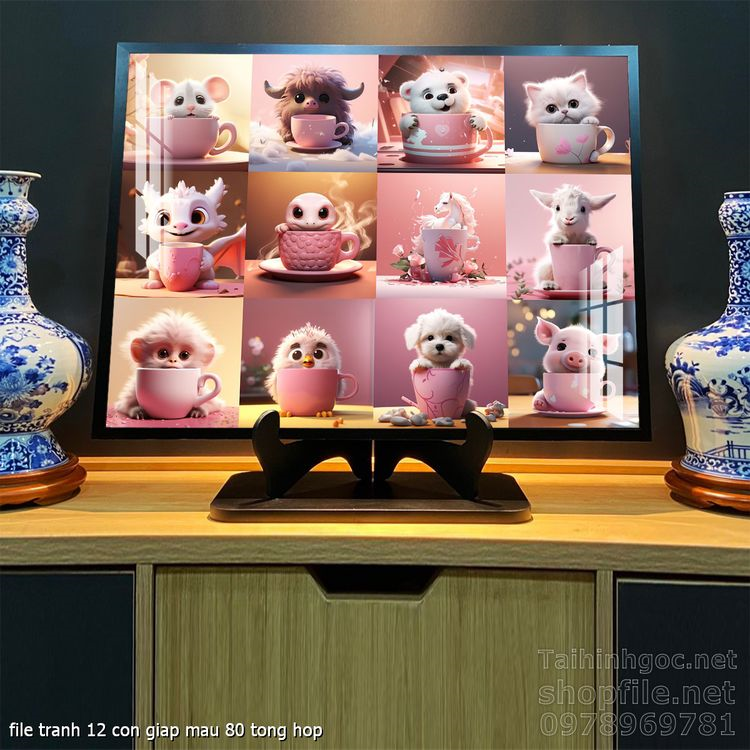 file tranh 12 con giap mau 80 tong hop
