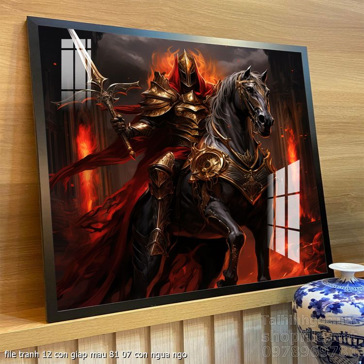 file tranh 12 con giap mau 81 07 con ngua ngo