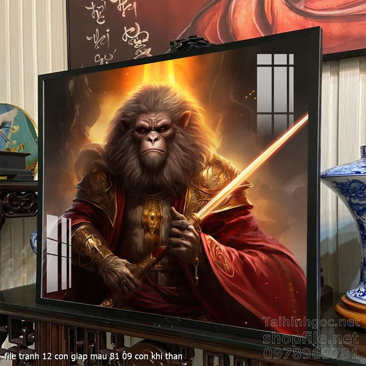 file tranh 12 con giap mau 81 09 con khi than