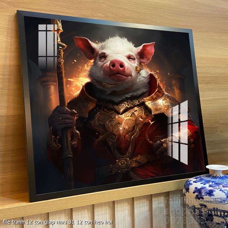 file tranh 12 con giap mau 81 12 con heo hoi