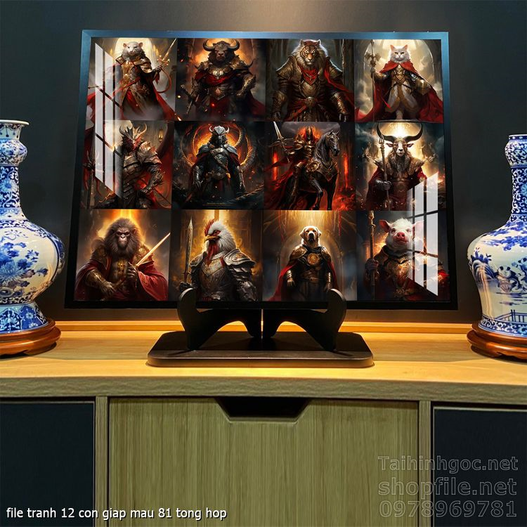 file tranh 12 con giap mau 81 tong hop