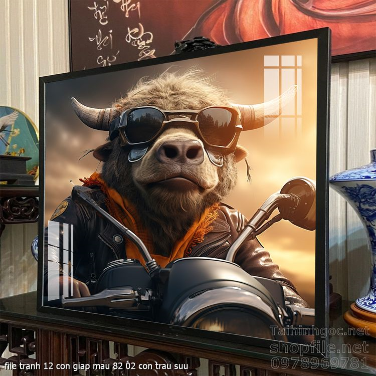 file tranh 12 con giap mau 82 02 con trau suu