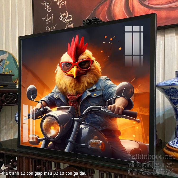 file tranh 12 con giap mau 82 10 con ga dau