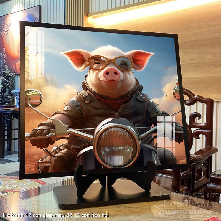 file tranh 12 con giap mau 82 12 con heo hoi