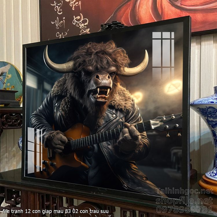 file tranh 12 con giap mau 83 02 con trau suu