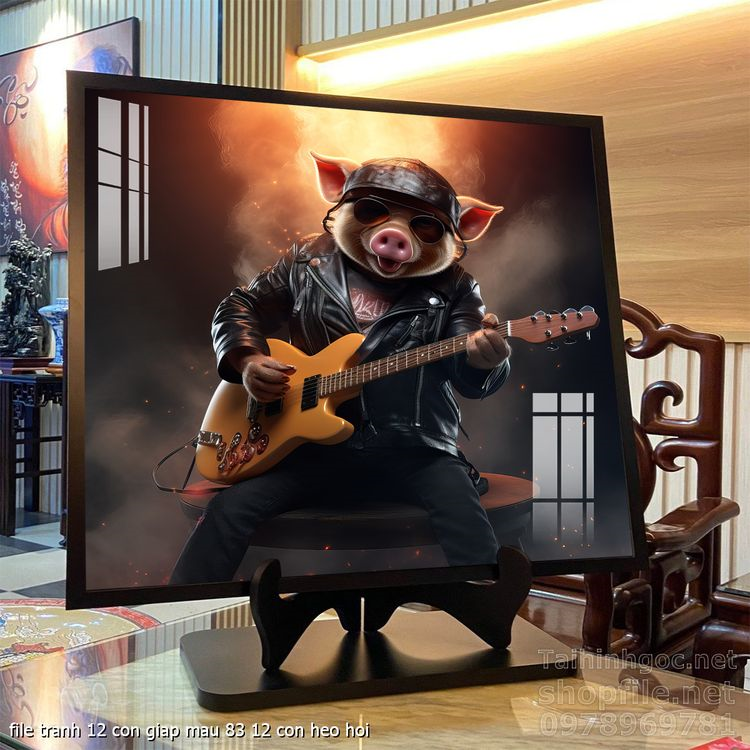 file tranh 12 con giap mau 83 12 con heo hoi