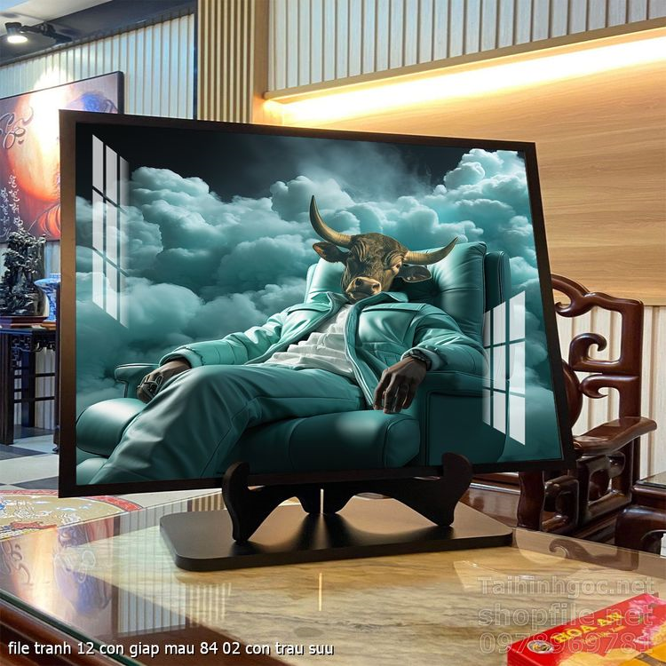 file tranh 12 con giap mau 84 02 con trau suu