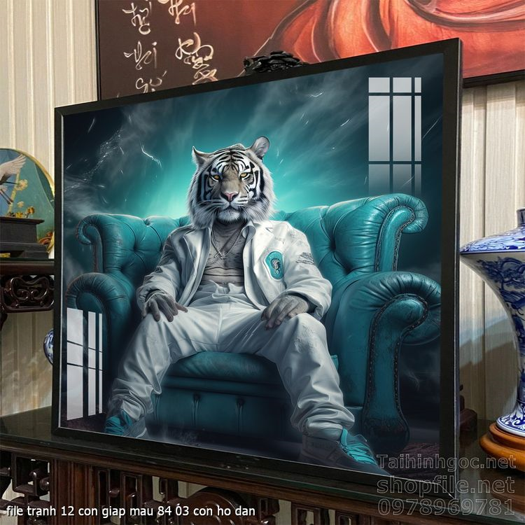 file tranh 12 con giap mau 84 03 con ho dan